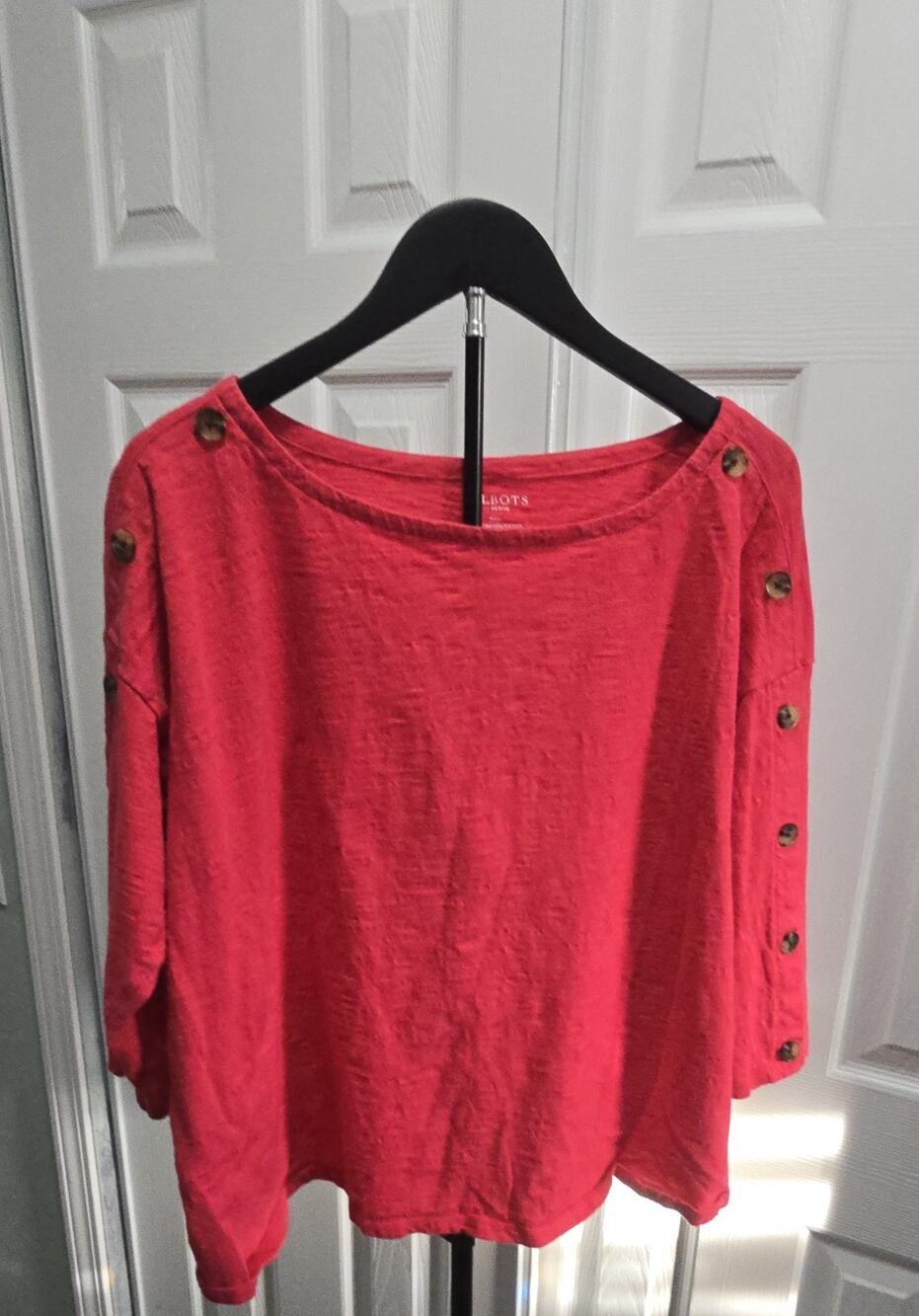Talbots Pink Button Accent Cotton Shirt 2XP